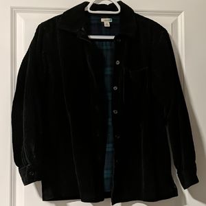 LL Bean Corduroy Flannel Lined Button Down Top